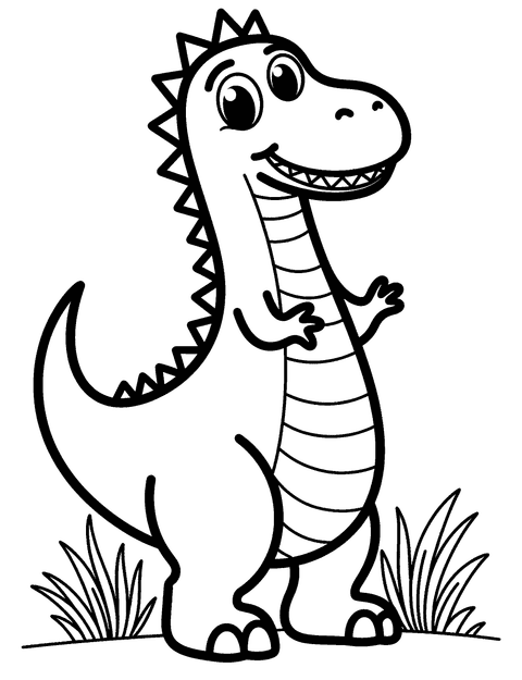 Friendly Dinosaur coloring page