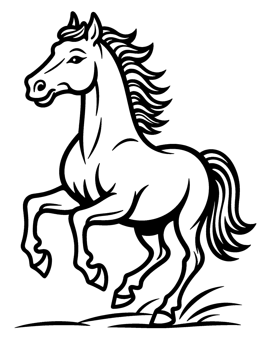 Cavallo Al Galoppo Disegno da Colorare