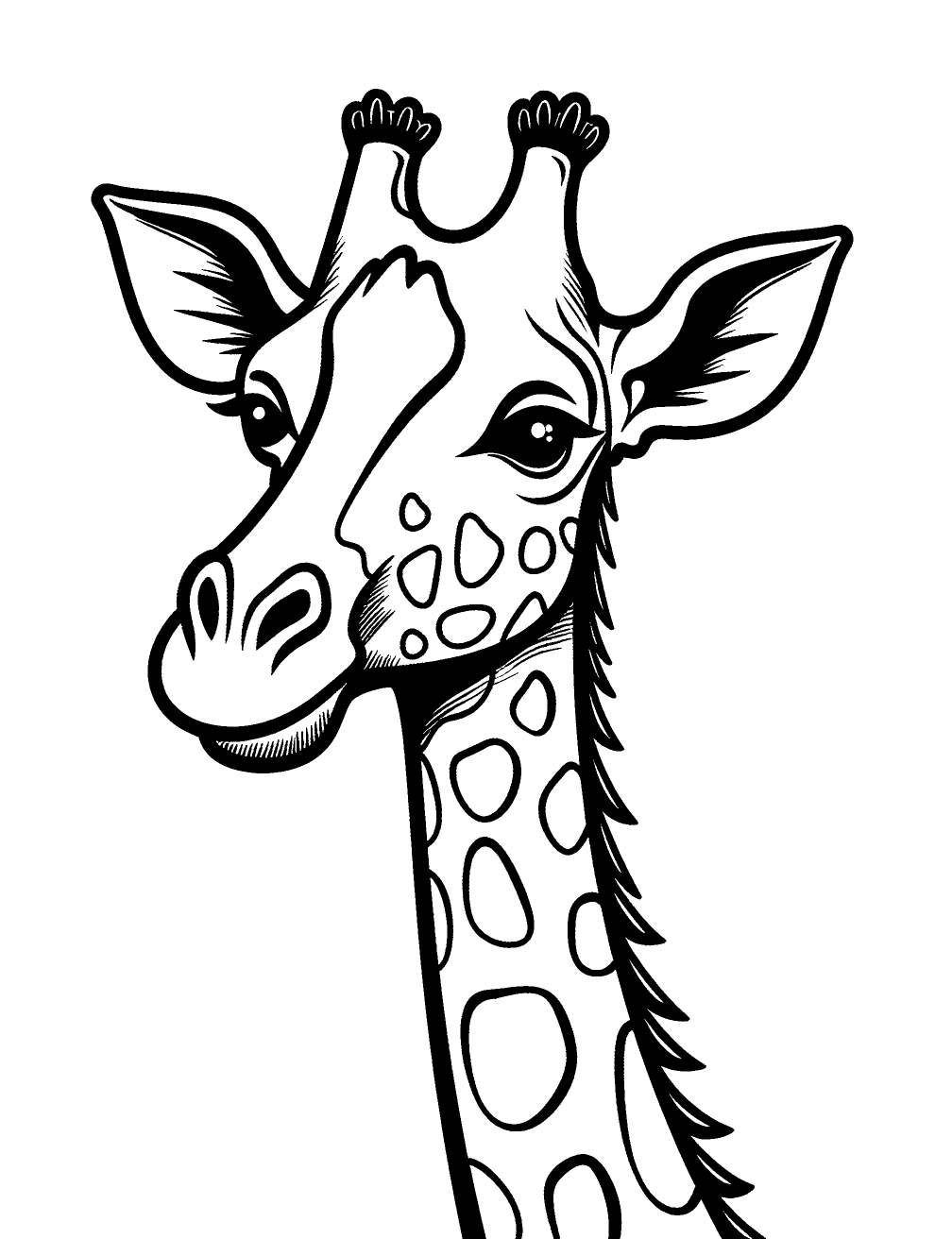 Rosto De Girafa Desenho para Colorir