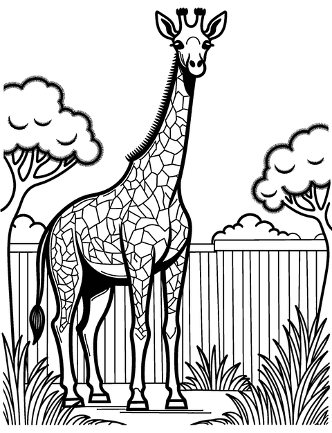 Kirahvi Eläintarha coloring page