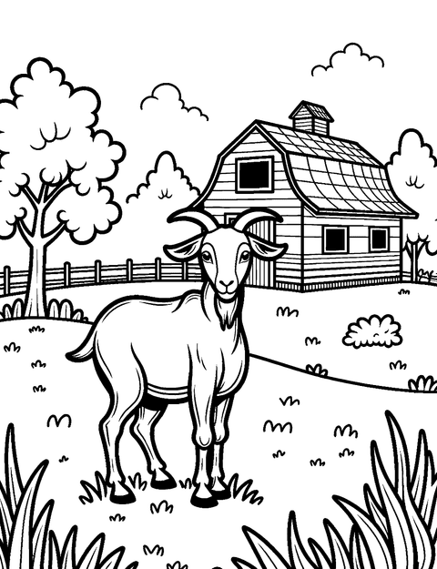 Goat Farm coloring page