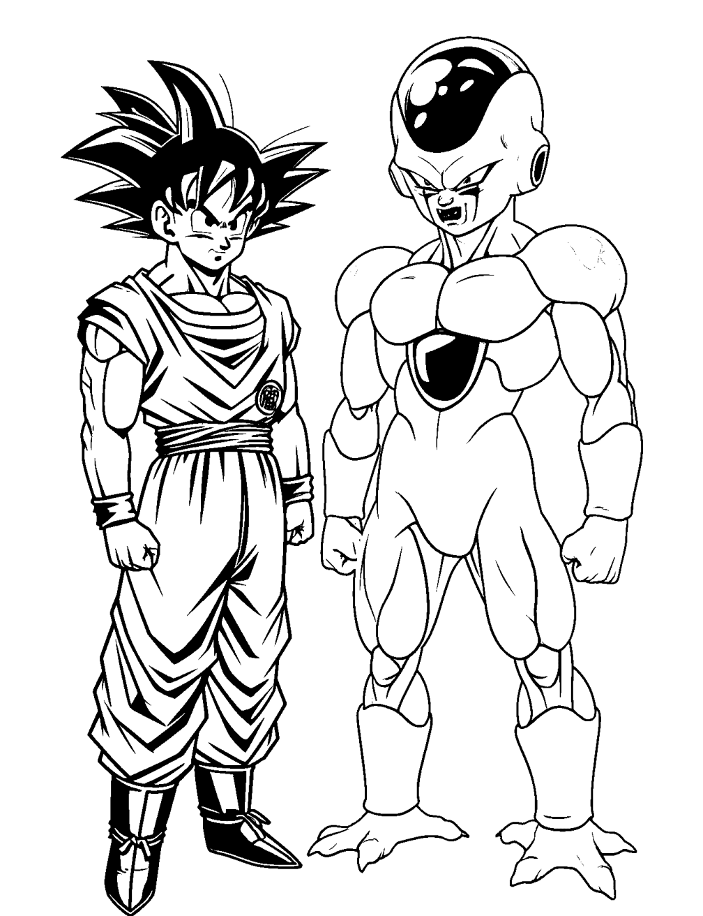 Goku E Frieza Desenho para Colorir