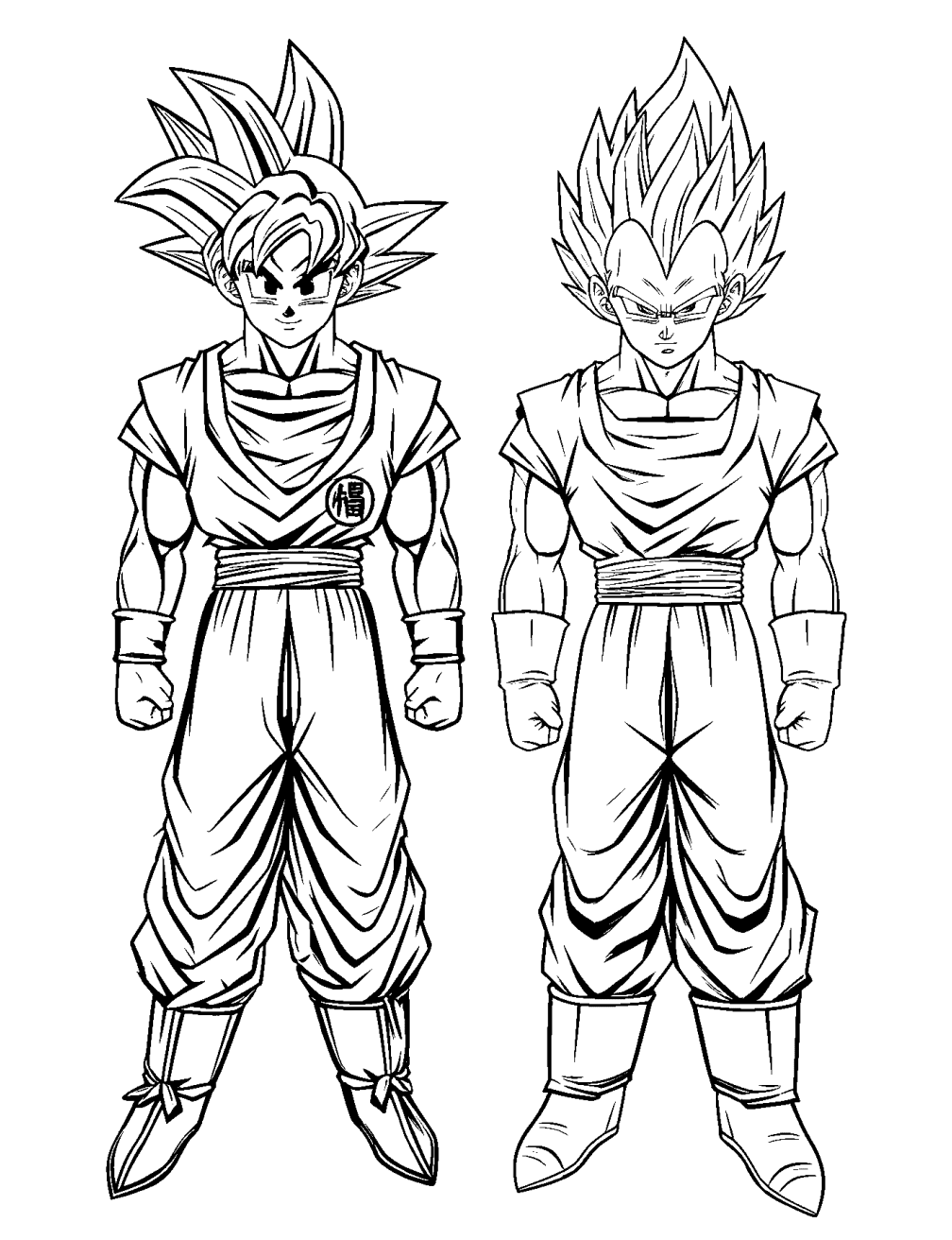 Dibujo de Goku Y Vegeta para colorear