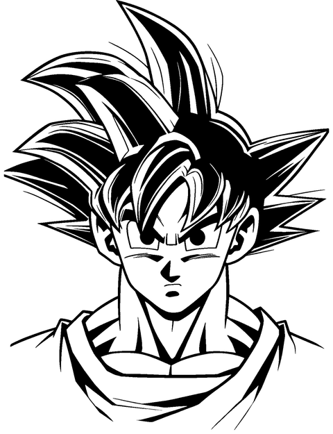 Rostro De Goku coloring page