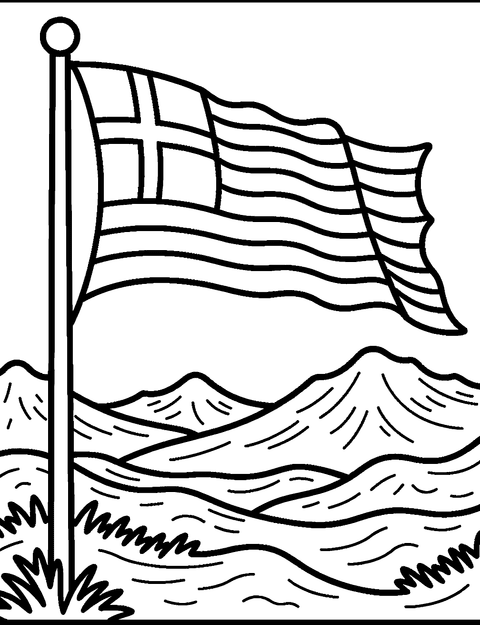 Greek Flag coloring page