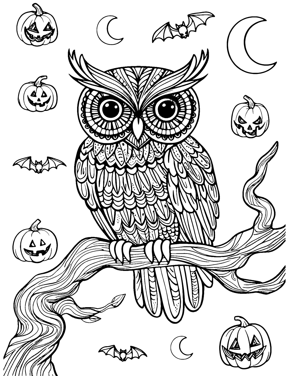 Halloween Owl Coloring Page