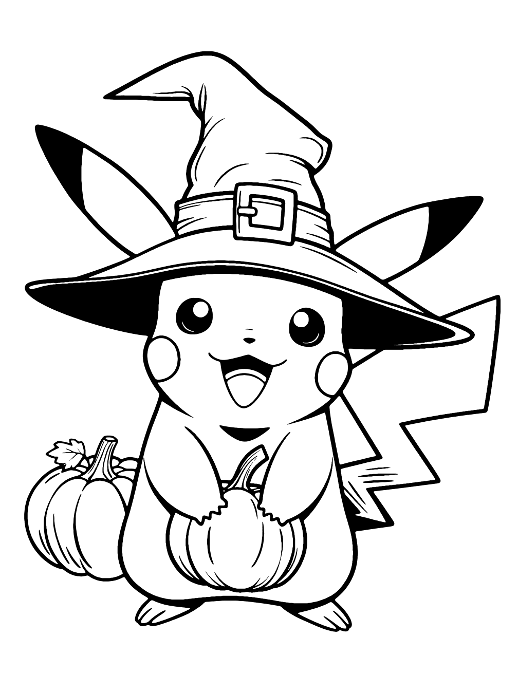 Halloween Pikachu Kolorowanka