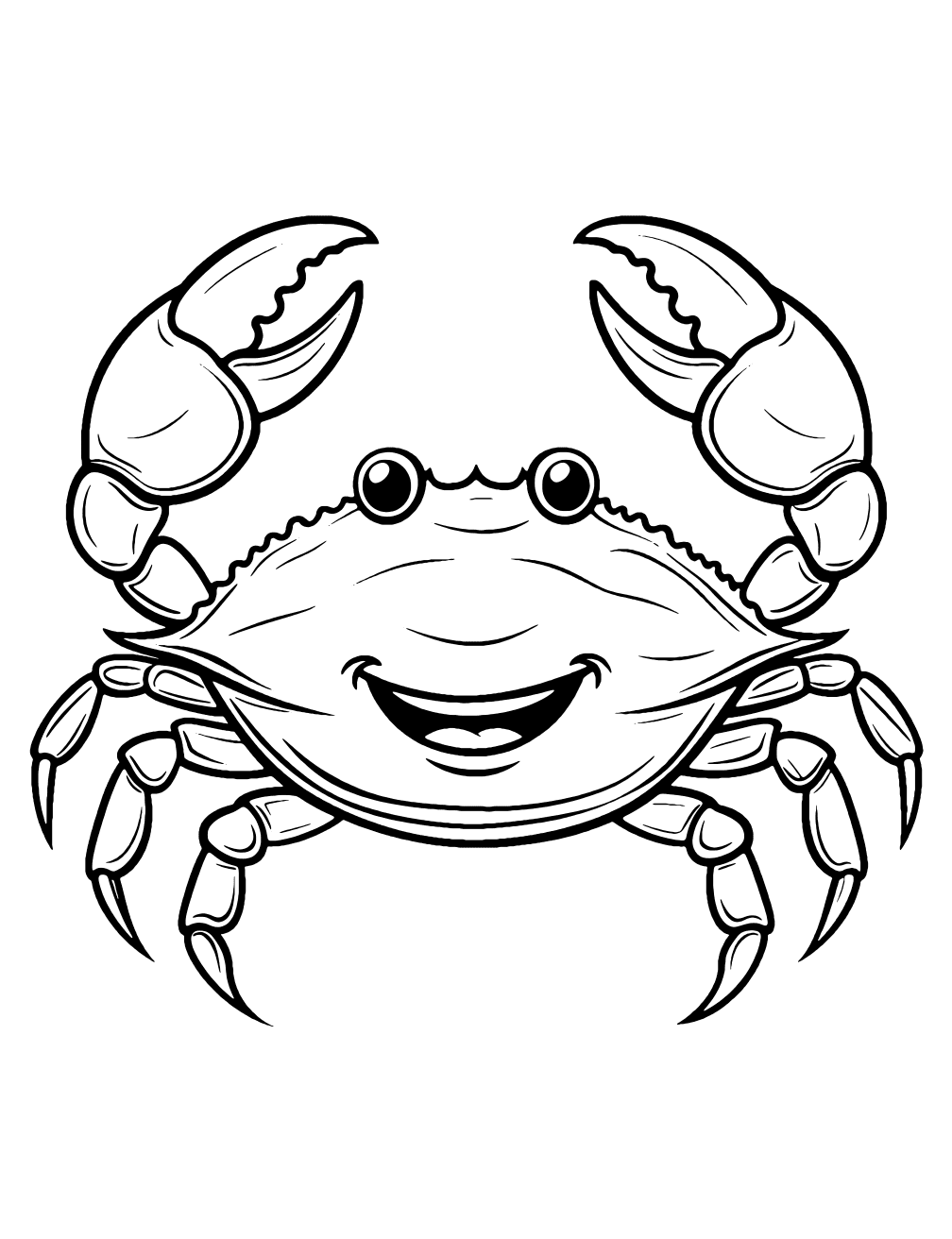 Happy Crab Coloring Page