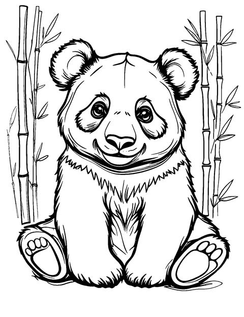 Happy Panda Coloring Page