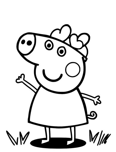 Happy Peppa Pig coloring page