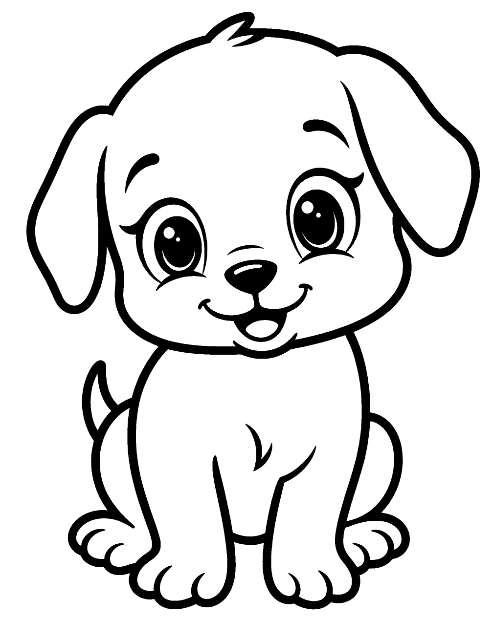 Dibujo de Perrito Feliz para colorear