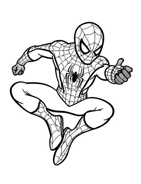 Spider-man Heureux coloring page