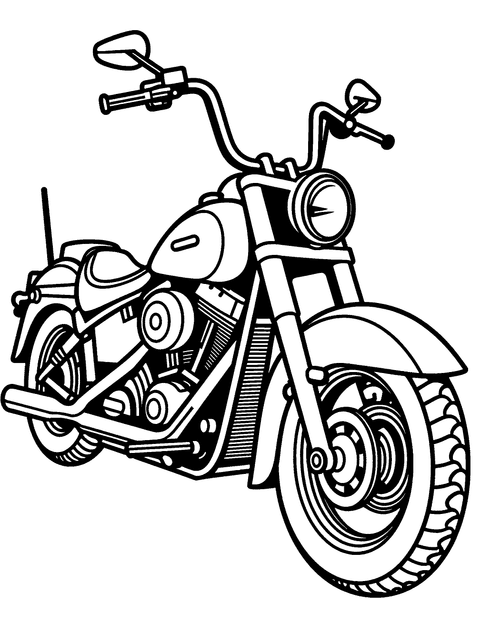 Moto Harley Davidson coloring page