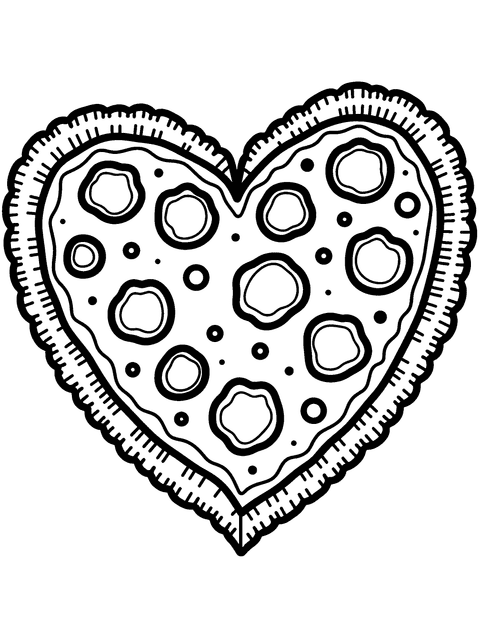 Pizza A Forma Di Cuore coloring page