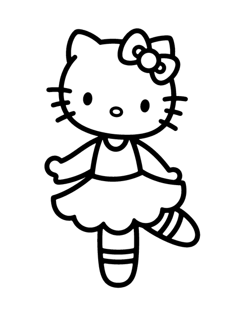 Hello Kitty Ballet coloring page