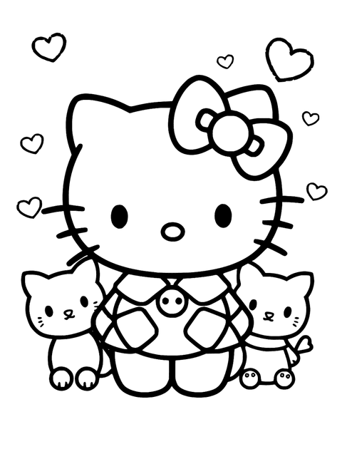 Hello Kitty Amigos coloring page