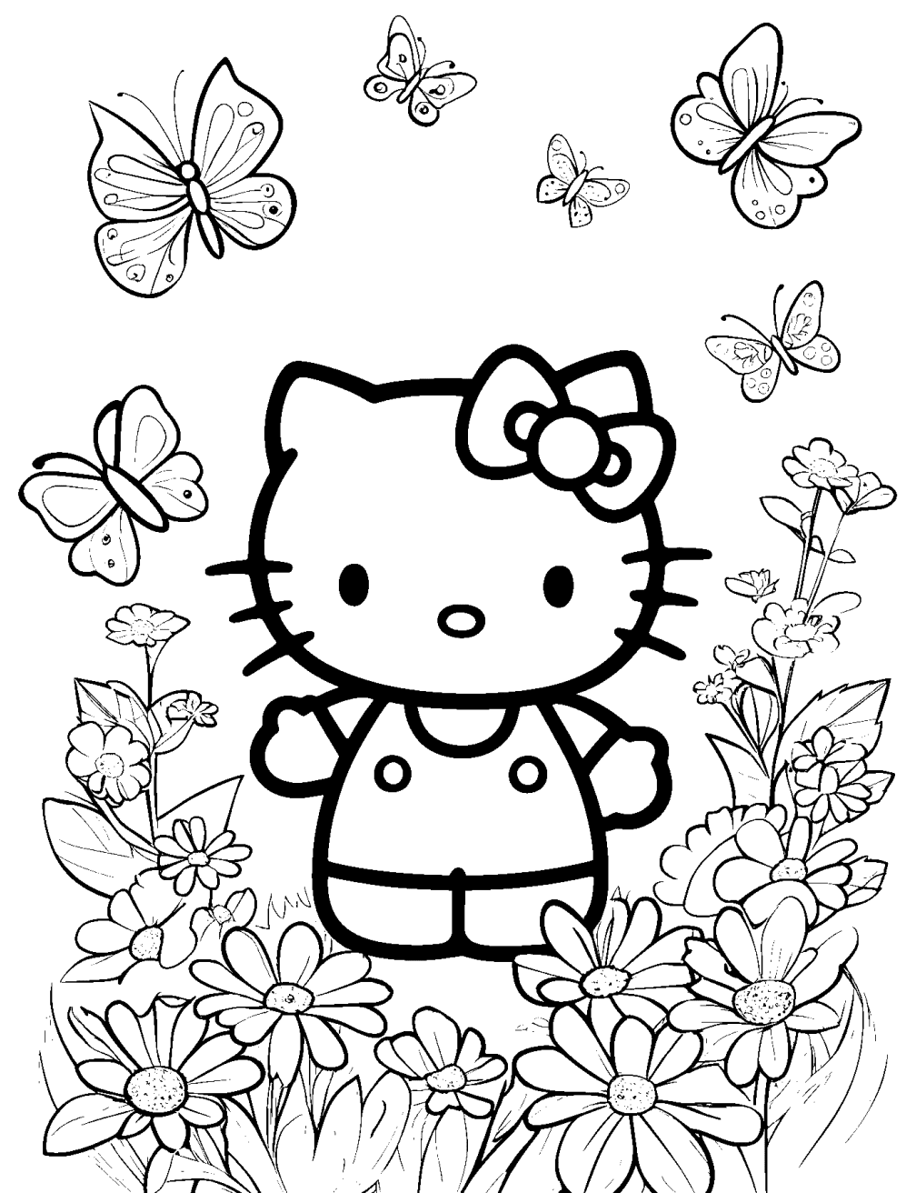 Hello Kitty Primavera Disegno da Colorare