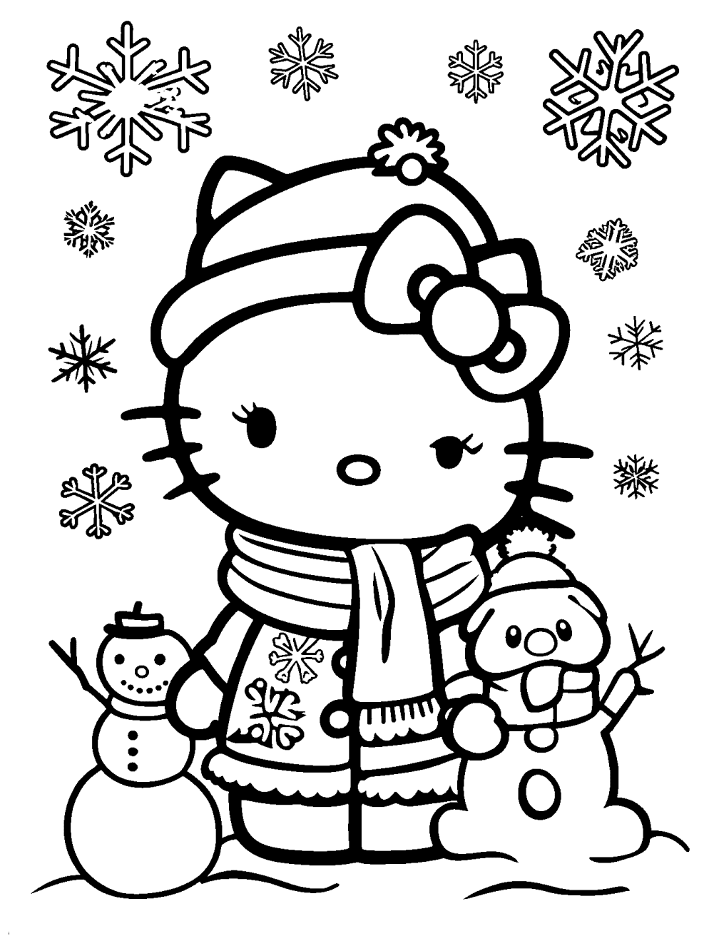 Hello Kitty Vinter Tegning