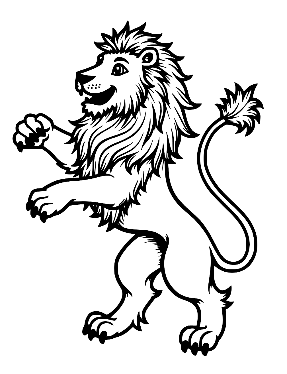 Heraldic Lion Coloring Page