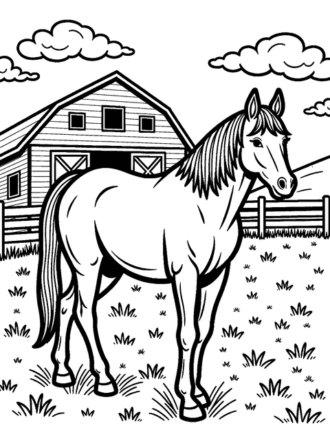 Horse Farm coloring page