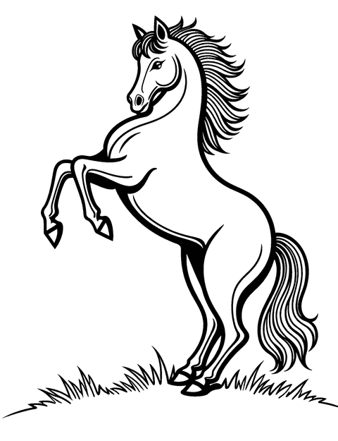 Cavallo In Rearing coloring page