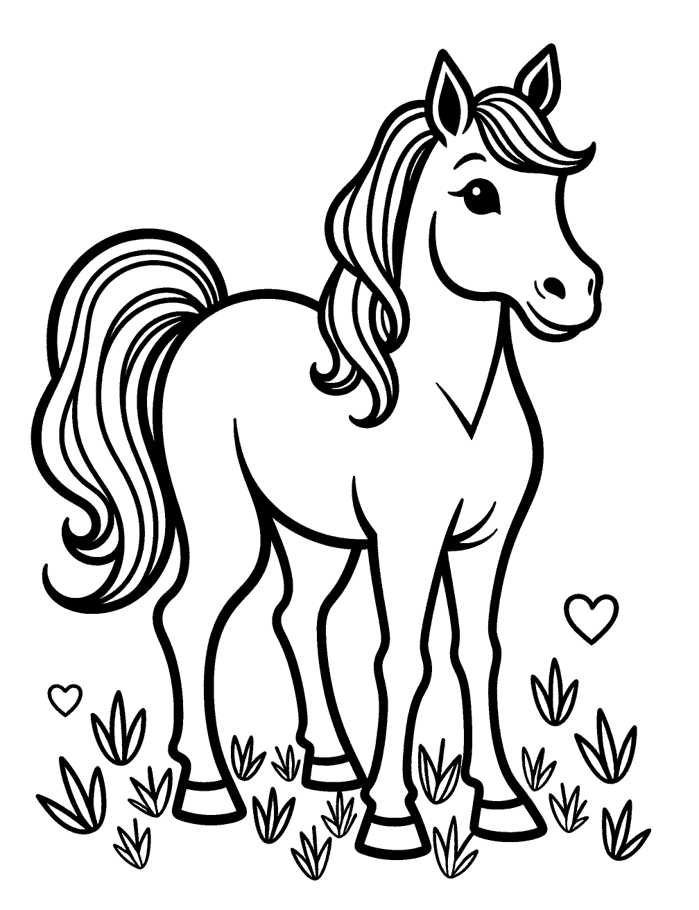 Cavallo San Valentino Disegno da Colorare