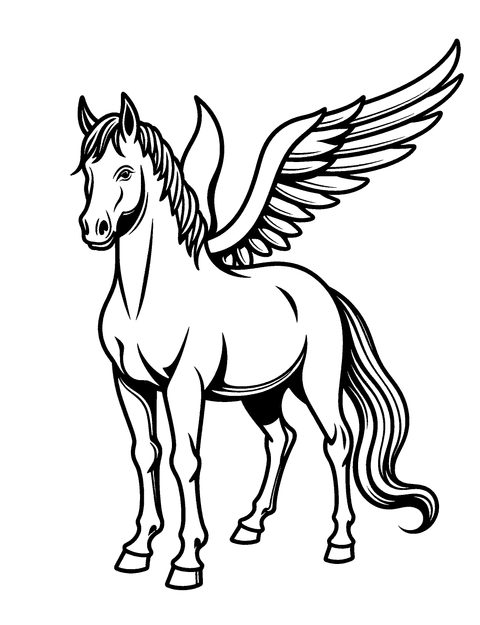 Cavallo Con Ali coloring page