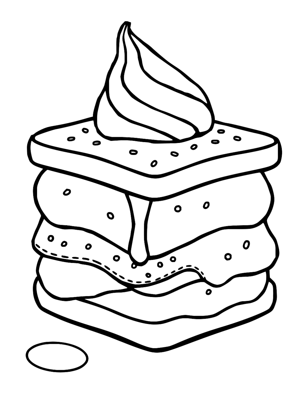 Ice Cream Sandwich Coloring Page