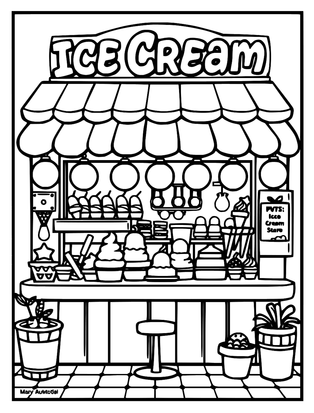 Ice Cream Store coloring page