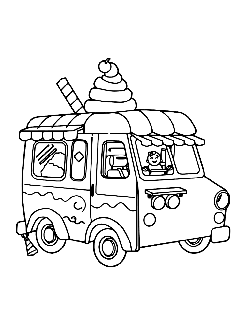 Ice Cream Truck Coloring Page