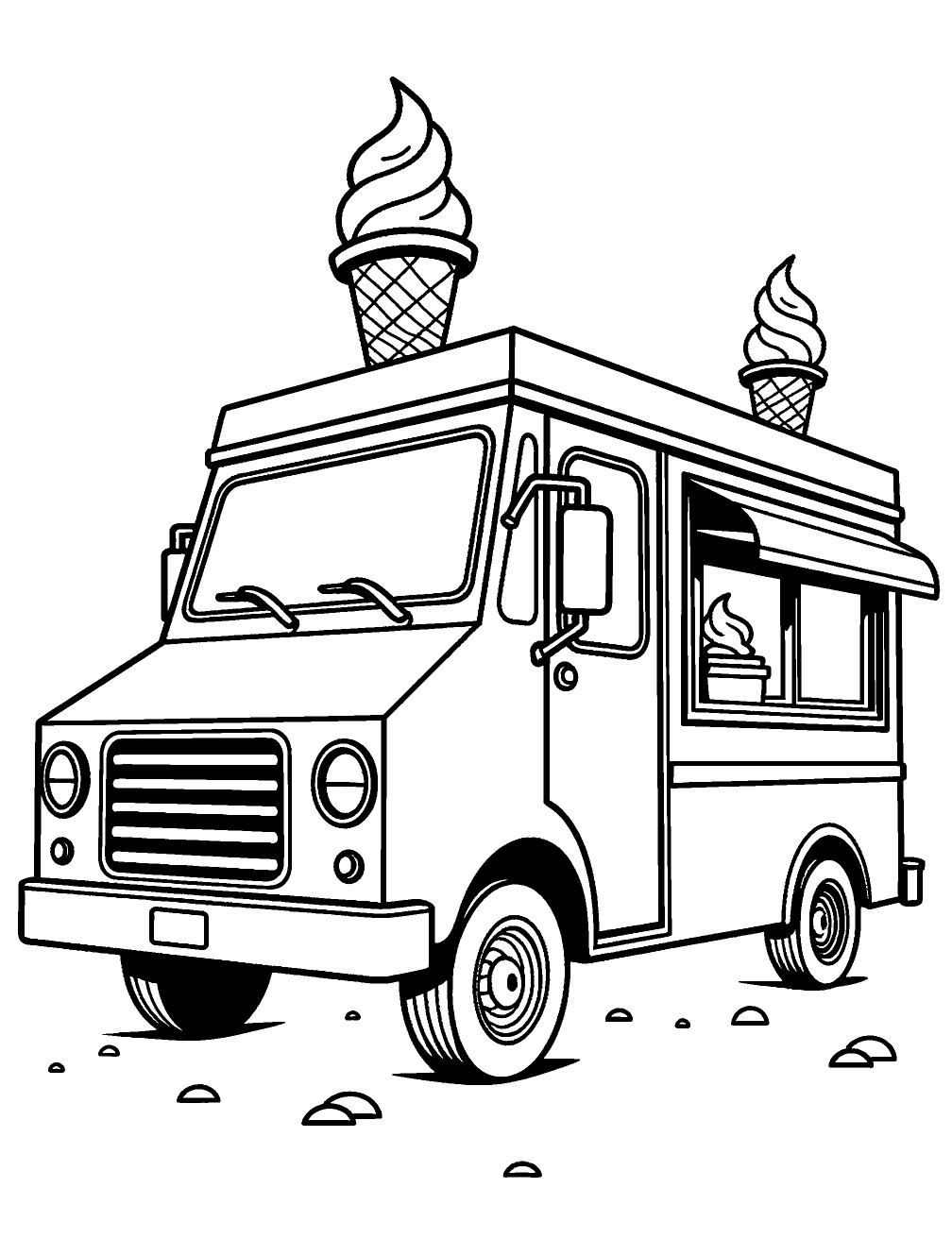 Camion Dei Gelati Disegno da Colorare