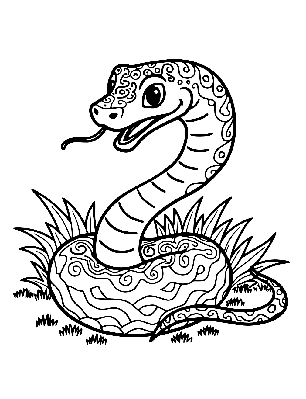 Jungle Snake Coloring Page