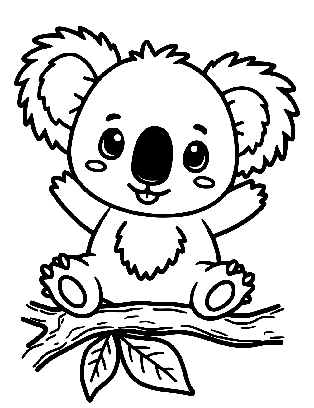 Koala Kawaii Disegno da Colorare