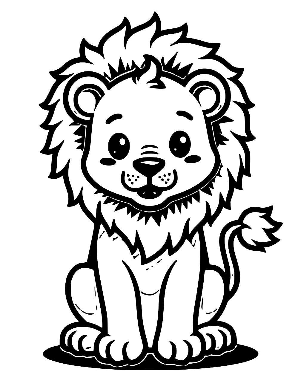 Kawaii Lion Coloring Page