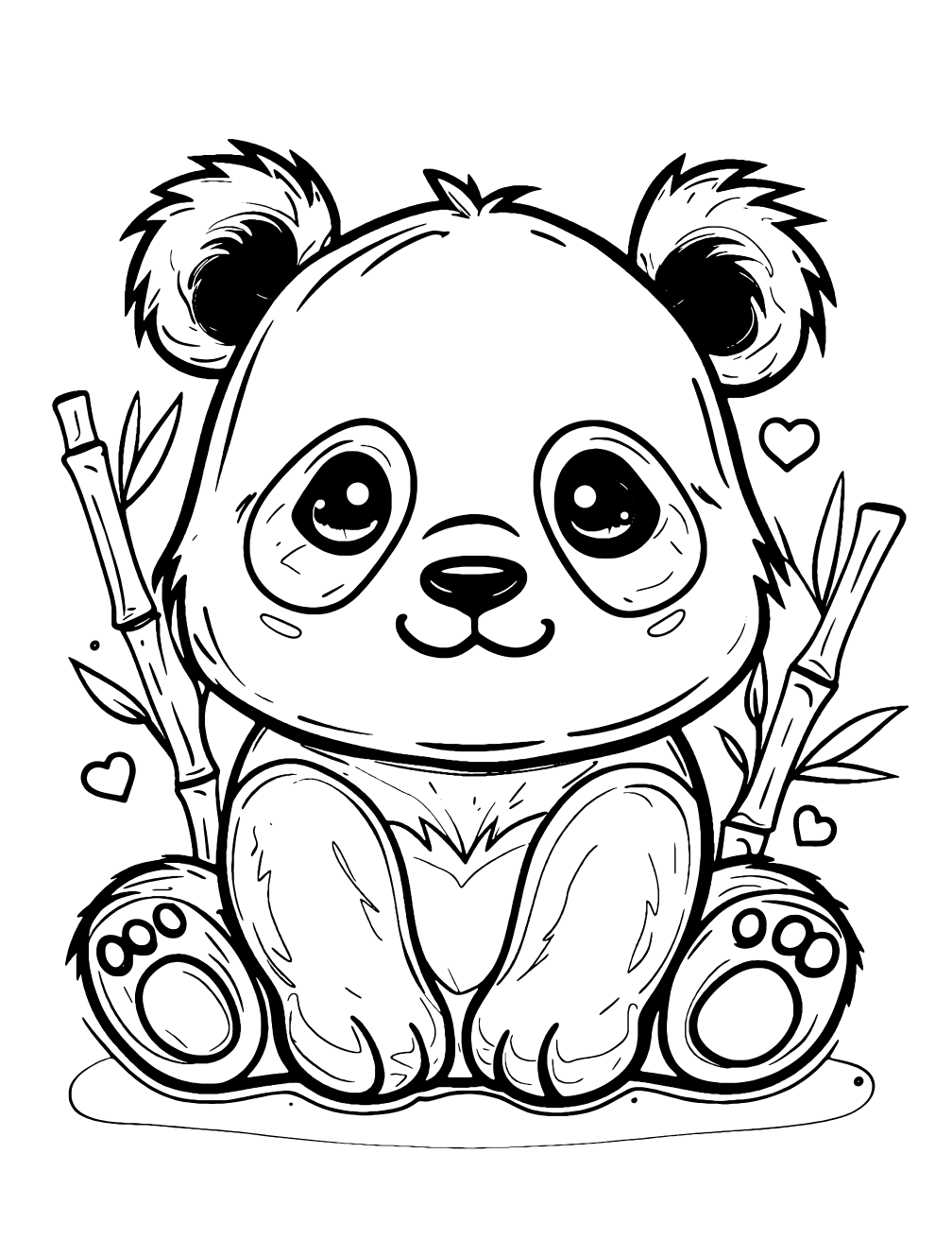 Kawaii Panda Coloring Page