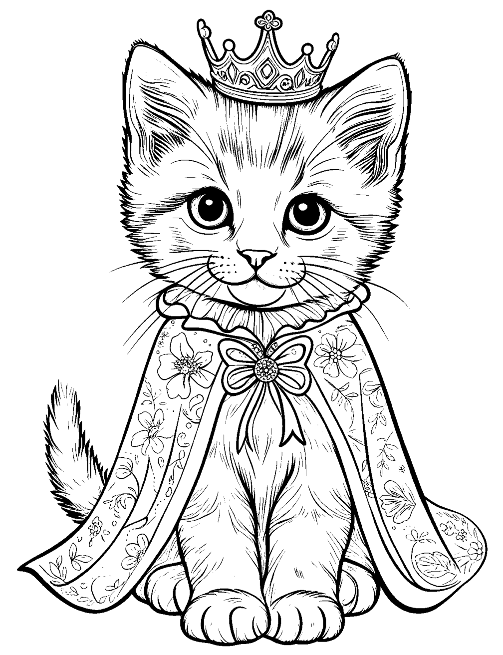 Dibujo de Princesa Gatita para colorear