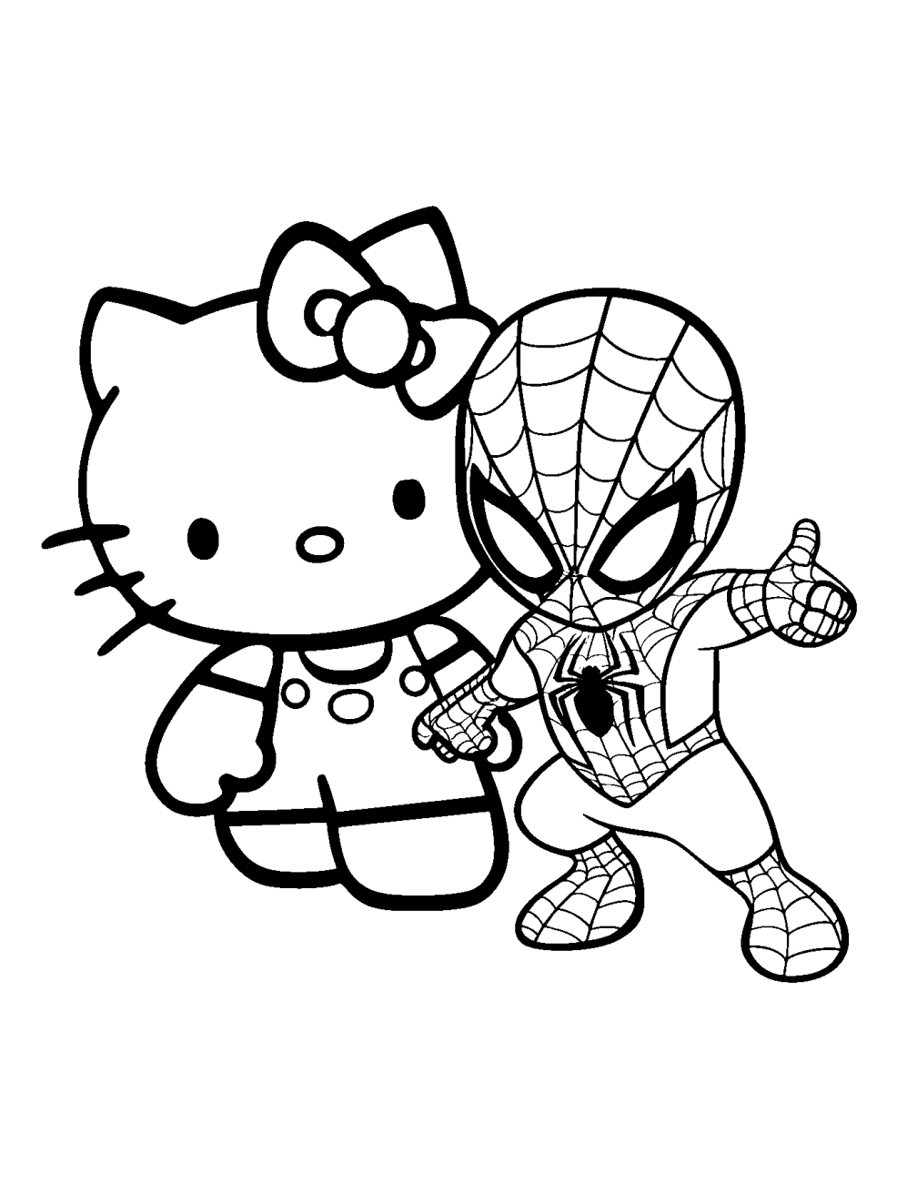 Hello Kitty A Spiderman omalovánka