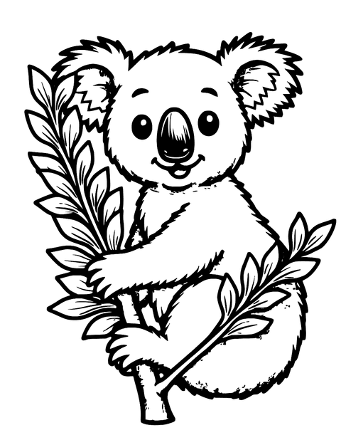 Koala Wizard Coloring Page