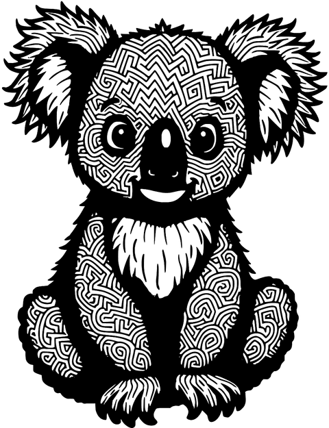 Koala Zentangle Coloring Page | NinjaColoring