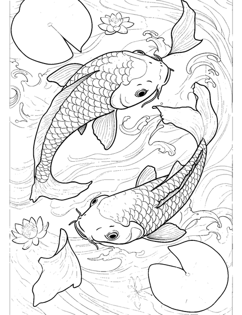 Peces Koi coloring page