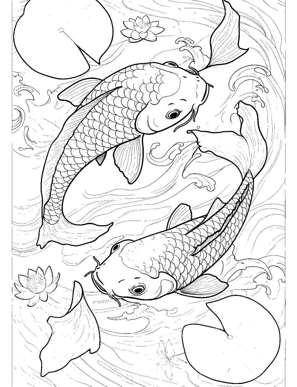 Dibujo de Peces Koi para colorear