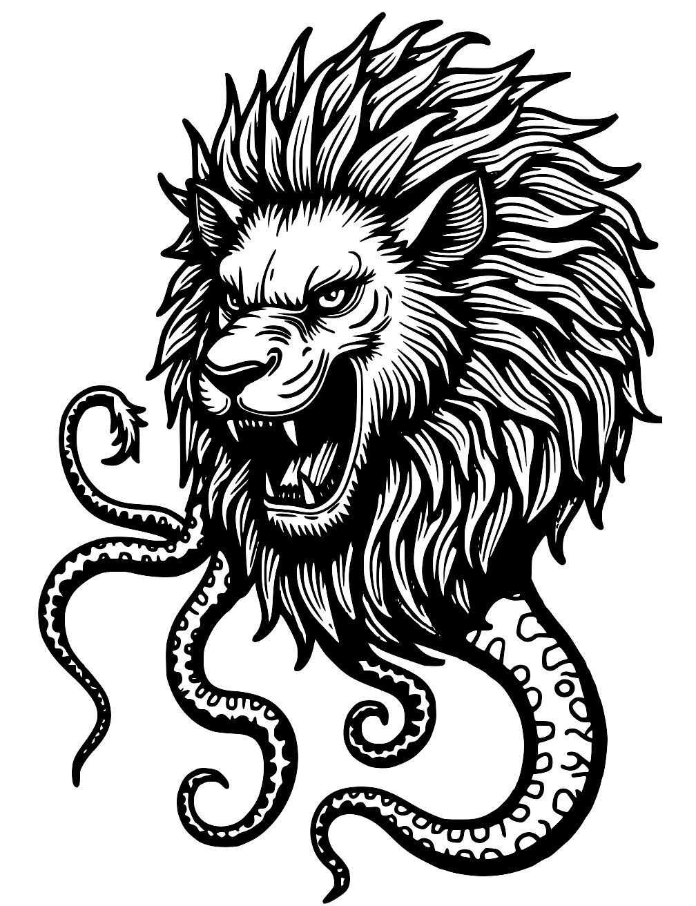 Kraken Lion Coloring Page