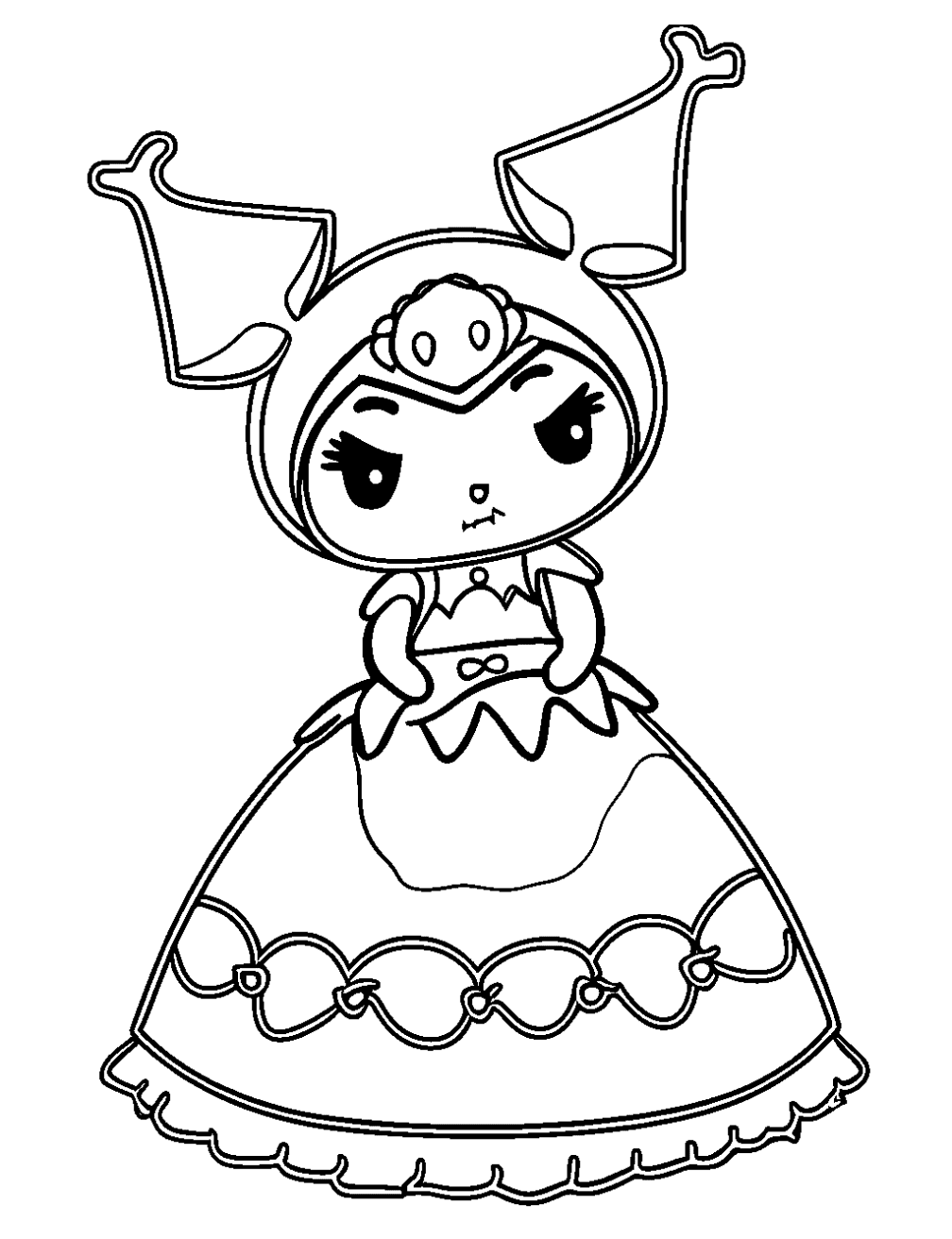 Dibujo de Vestido De Kuromi para colorear