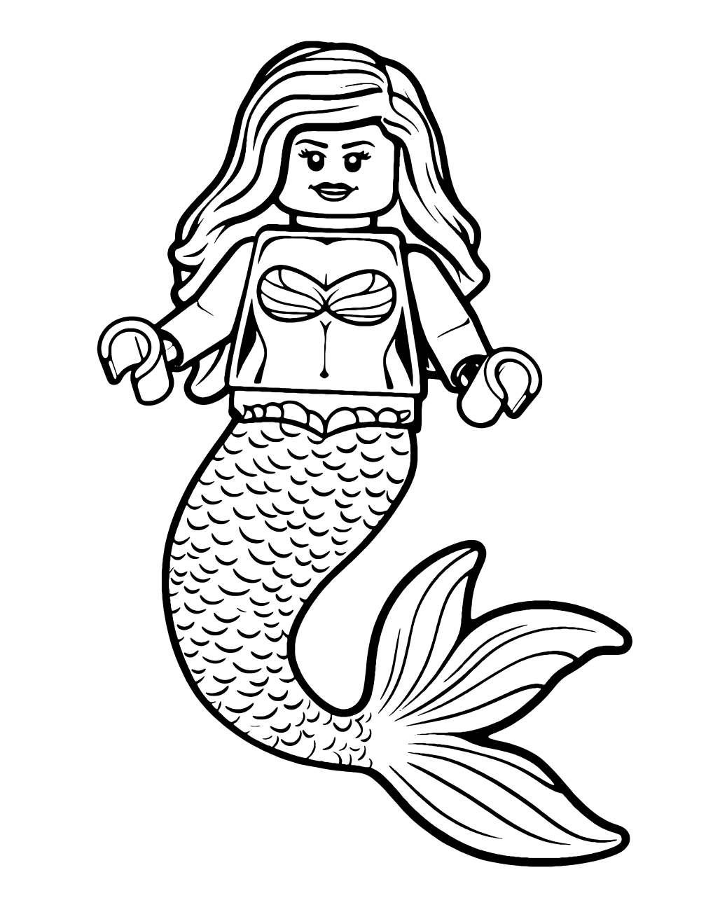 Dibujo de Sirena Lego para colorear