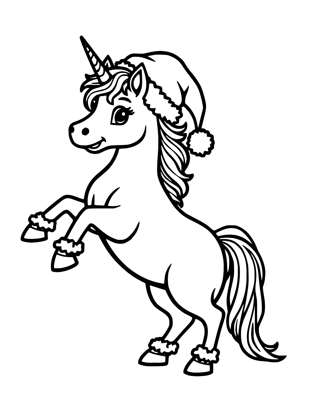 Coloriage Licorne Noel