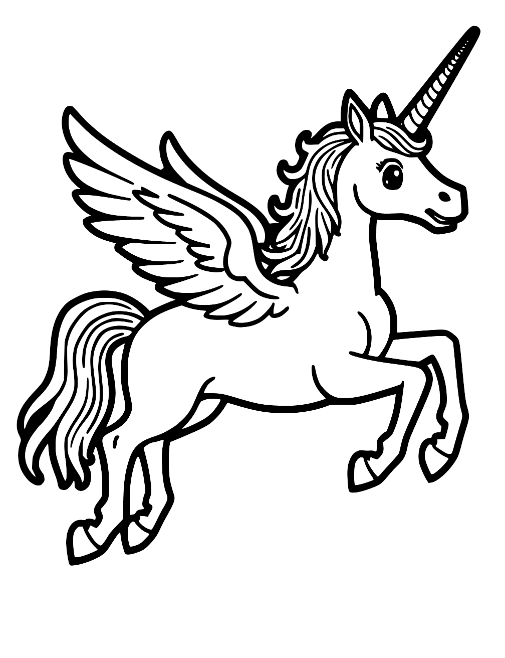 Coloriage Licorne Volante