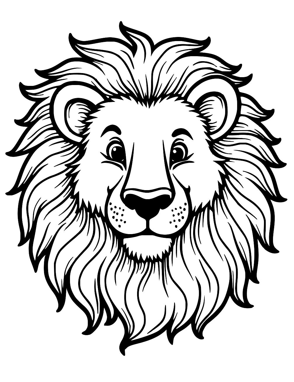 Lion Face Coloring Page