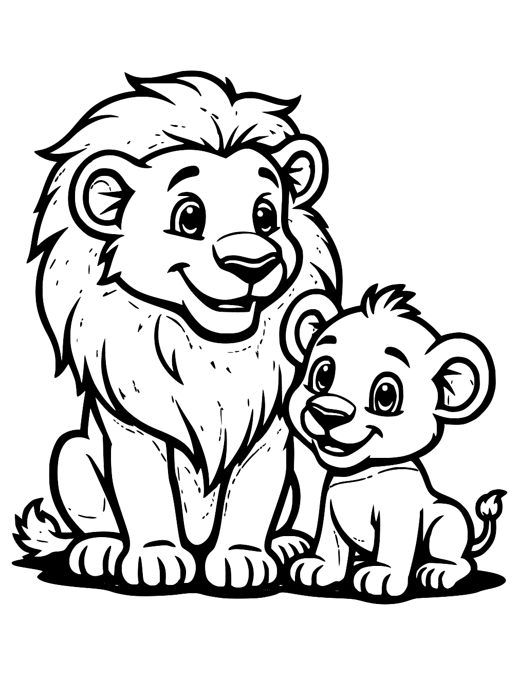 Lion Family Coloring Page