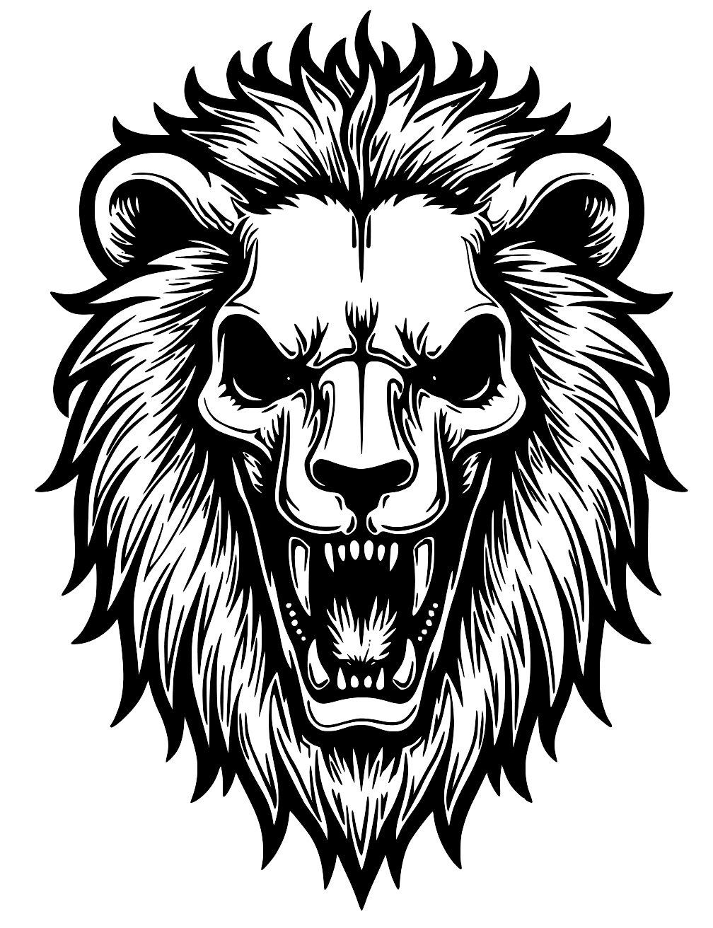 Lion Skull Coloring Page