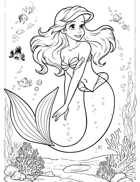 Sirenita coloring page